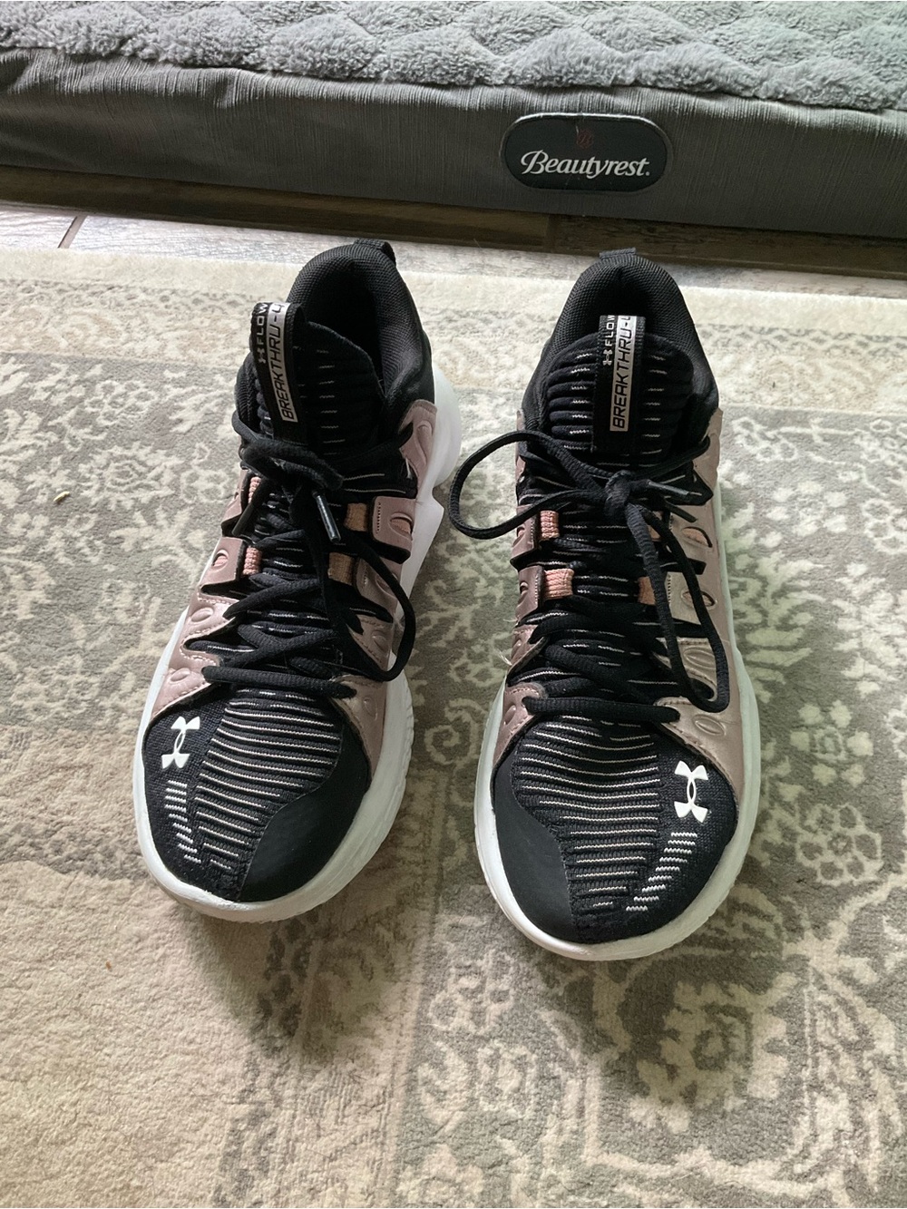 Under Armour Women’s Black and Blush Athletic Training Shoes